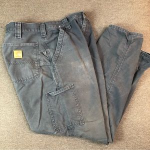 Carhartt gray blue utility work pants side pockets 33